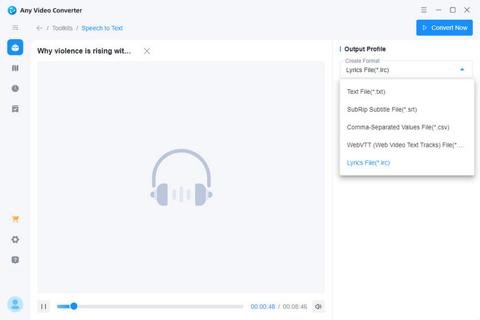 convert Spotify Podcast Transcript text
